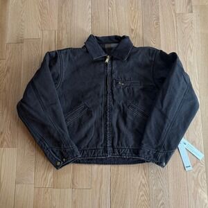 Elwood Petrol Workwear Cropped Flannel Lined Jacket Black Adult XS NWT